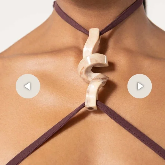 NWT Cult Gaia Castila Embellished Halterneck Midi Dress - Picture 4 of 10